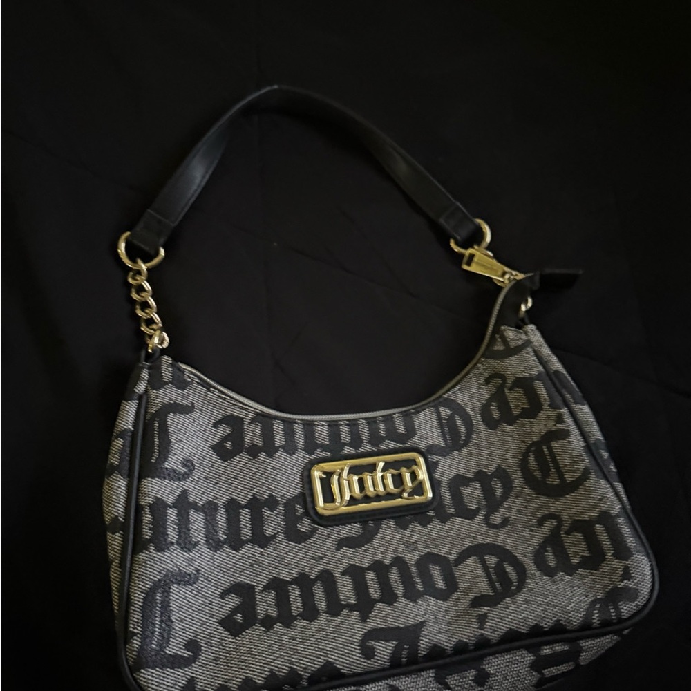 Juicy Couture Black and Gold Shoulder Bag